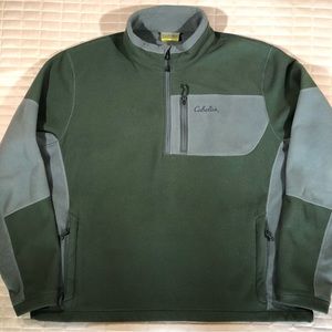 Cabela’s Quarter Zip Fleece Pullover Green/Gray Size XL